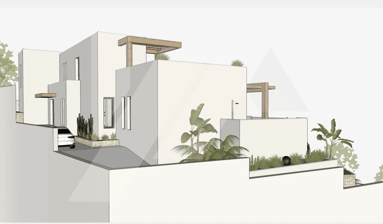 Villa estilo Ibiza con vistas al mar en venta en Benissa, Costa Blanca.